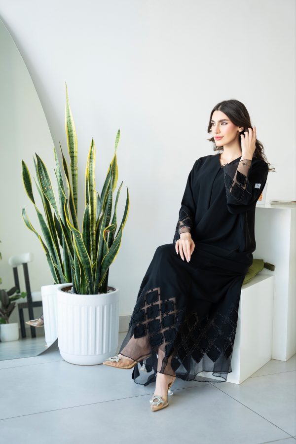 عبايه قص ليزر مع شك